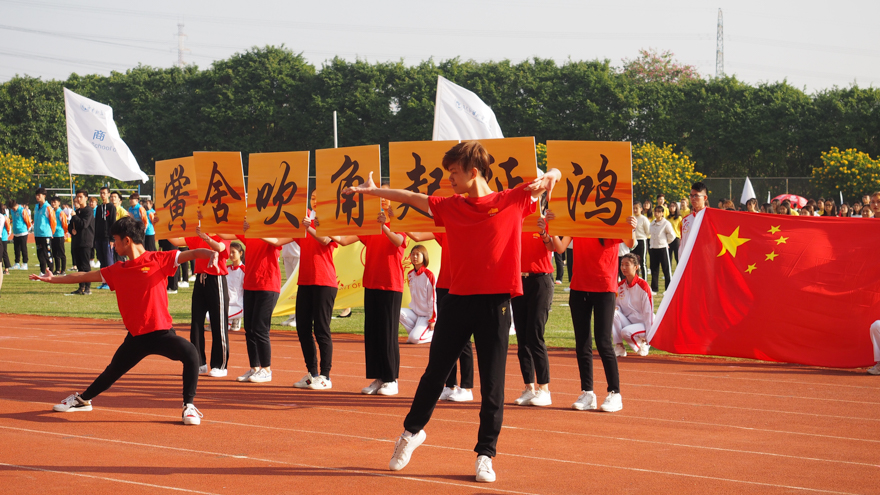 校运会开幕式900师生表演蔡李佛拳